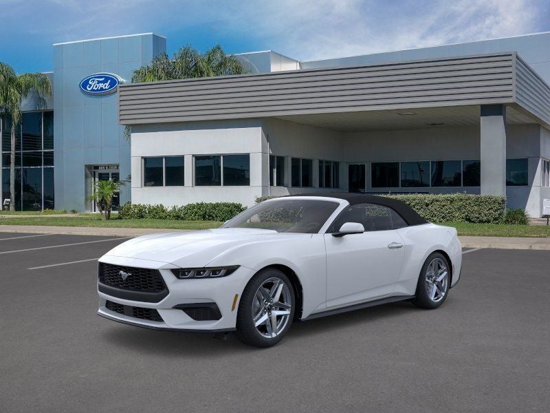 2025 Ford Mustang EcoBoost in Oxford White — front three-quarter view