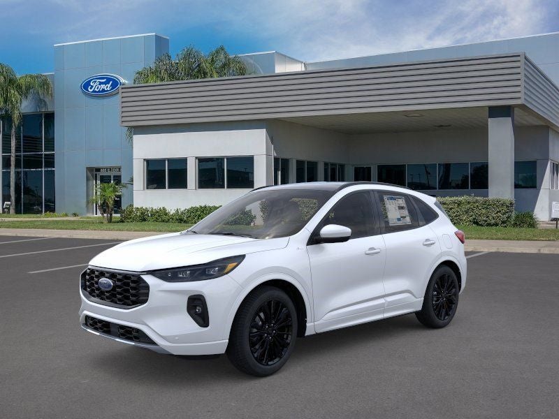 2025 Ford Escape ST-Line Elite in White Metallic — front three-quarter view