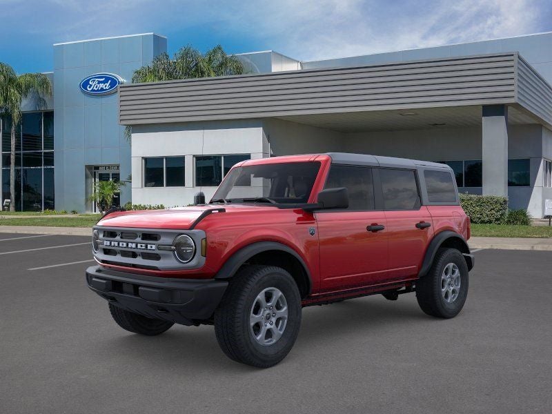 2025 Ford Bronco Big Bend in Ruby Red Metallic — front three-quarter view