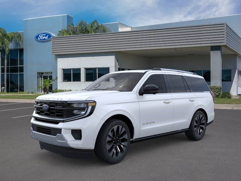 2026 Ford Expedition Platinum in White Metallic — front three-quarter view