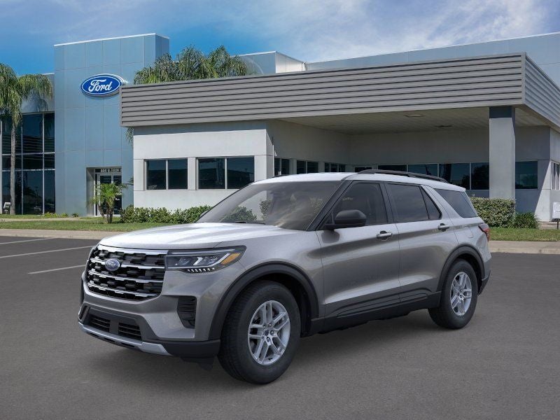 2026 Ford Explorer Active in Gray Metallic — front three-quarter view