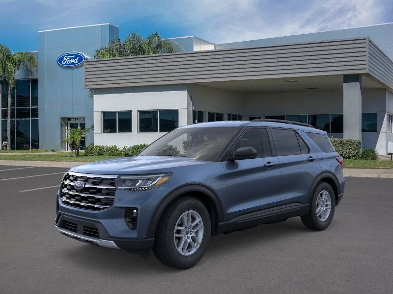 2026 Ford Explorer Active in Vapor Blue — front three-quarter view