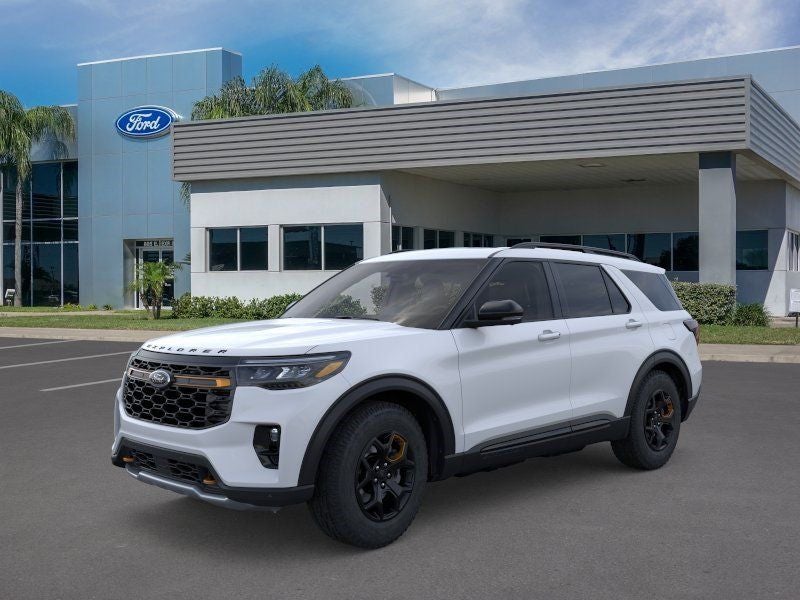 2026 Ford Explorer Tremor in White Metallic — front three-quarter view