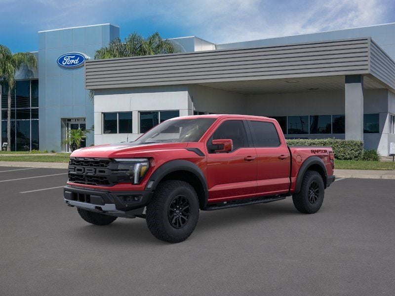 2026 Ford F-150 Raptor in Ruby Red Metallic — front three-quarter view