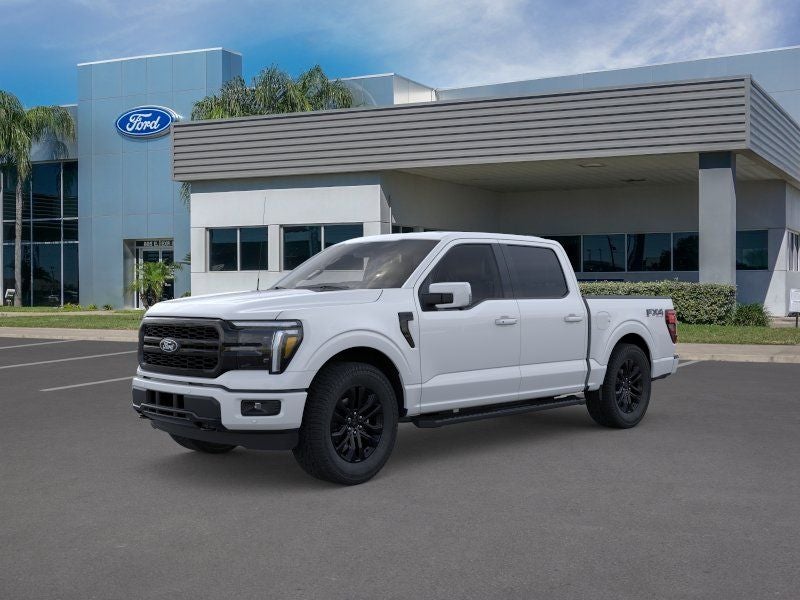 2026 Ford F-150 Lariat in Oxford White — front three-quarter view