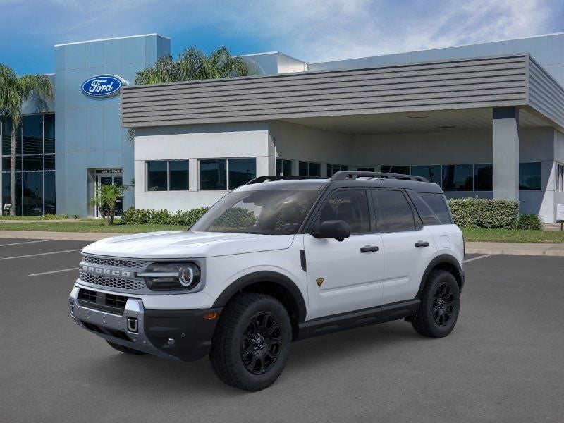 2025 Ford Bronco Sport Badlands in Oxford White — front three-quarter view