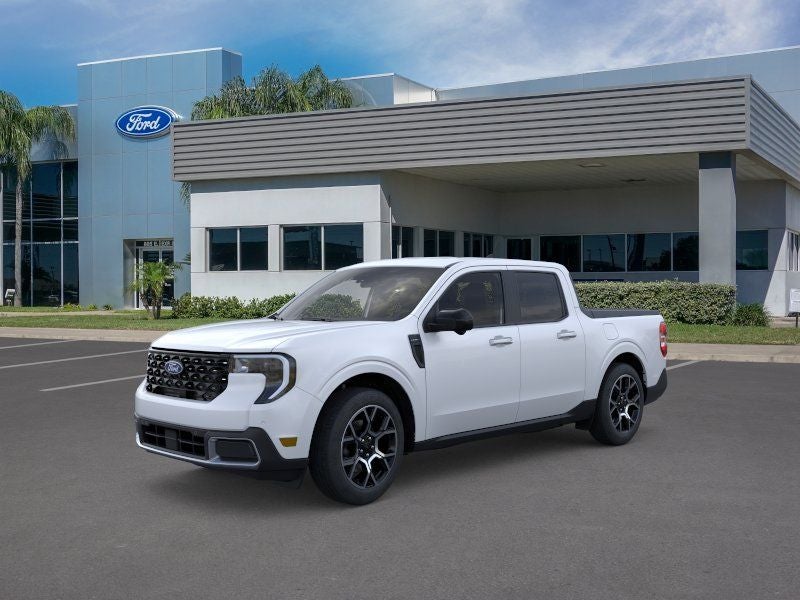 2025 Ford Maverick Lariat in White Metallic — front three-quarter view