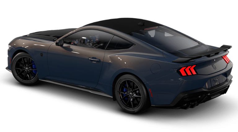 2026 Ford Mustang Dark Horse Premium in Blue Ember Metallic — front three-quarter view