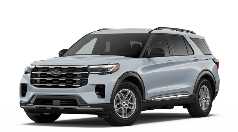 2026 Ford Explorer Active in Space White Metallic — front three-quarter view