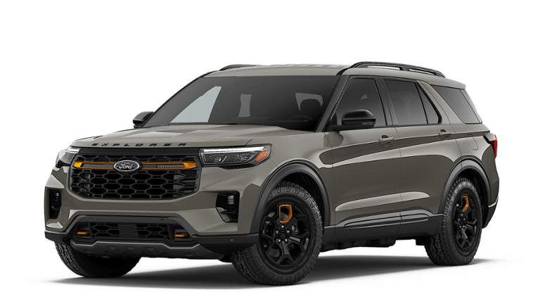 2026 Ford Explorer Tremor in Marsh Gray — front three-quarter view
