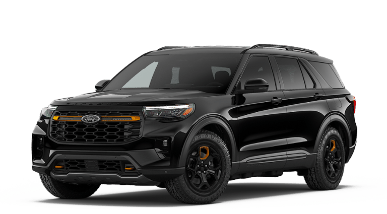 2026 Ford Explorer Tremor in Agate Black Metallic — front three-quarter view