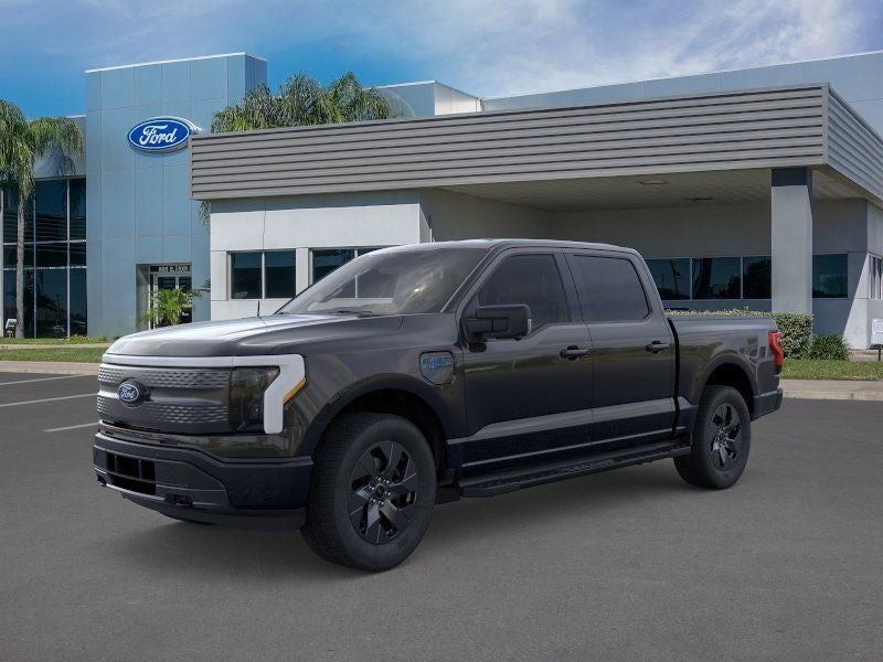 2025 Ford F-150 Lightning Flash in Agate Black Metallic — front three-quarter view
