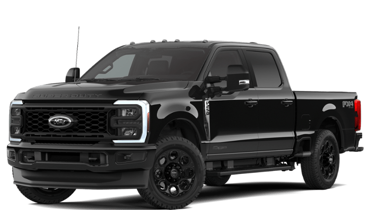 2026 Ford Super Duty F-250 XLT in Agate Black Metallic — front three-quarter view
