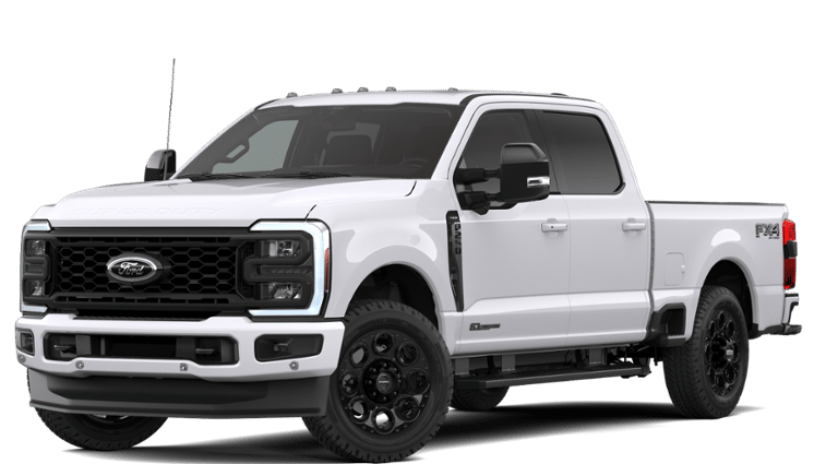 2026 Ford Super Duty F-250 Lariat in Oxford White — front three-quarter view