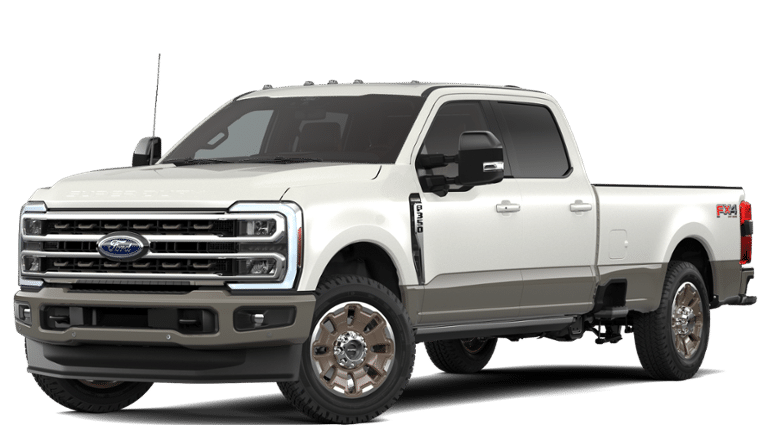 2026 Ford Super Duty F-350 King Ranch in Star White Metallic Tri-Coat — front three-quarter view