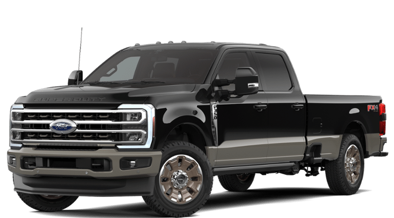 2026 Ford Super Duty F-350 King Ranch in Agate Black Metallic — front three-quarter view