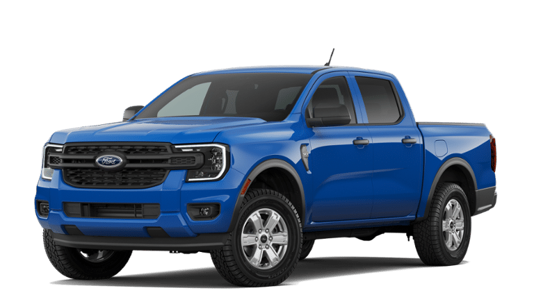 2026 Ford Ranger XL in Velocity Blue Metallic — front three-quarter view