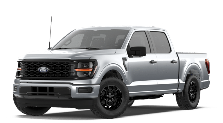 2026 Ford F-150 STX in Iconic Silver Metallic — front three-quarter view