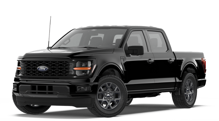 2026 Ford F-150 STX in Agate Black Metallic — front three-quarter view