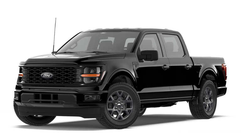 2026 Ford F-150 STX in Agate Black Metallic — front three-quarter view