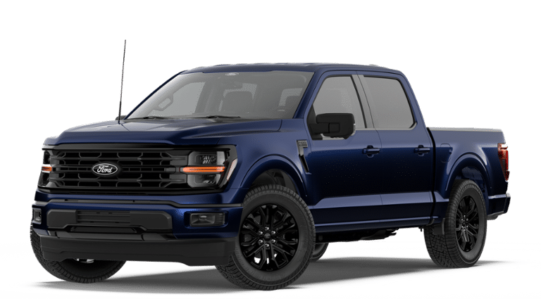 2026 Ford F-150 XLT in Antimatter Blue Metallic — front three-quarter view