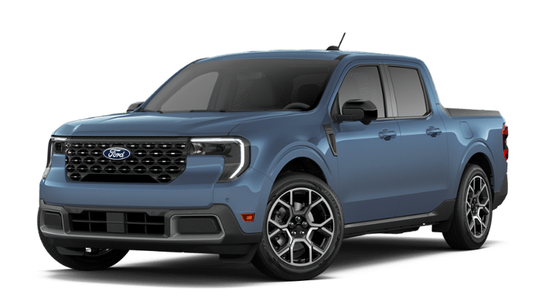 2026 Ford Maverick Lariat in Azure Gray Metallic Tri-Coat — front three-quarter view